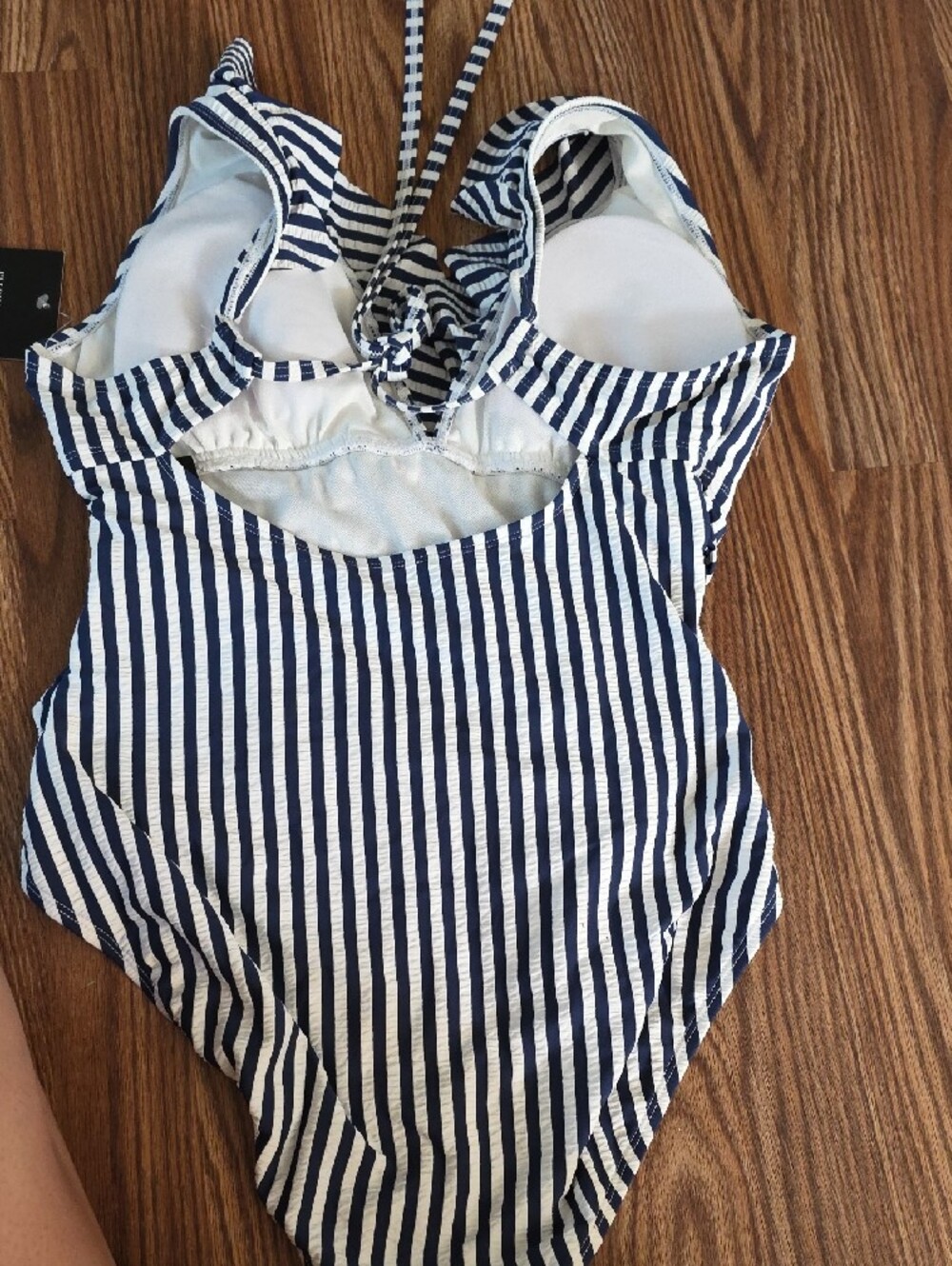 Ellen Tracy Navy and White Striped One-Piece Swimsuit - Brand Unspecified - Picture 5 of 7